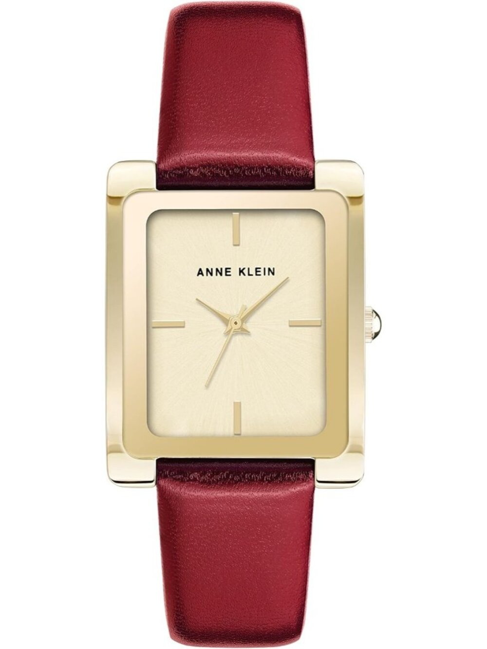 Anne Klein Women's Red And Gold Leather Strap Analog Quartz Solid Luxury Watch